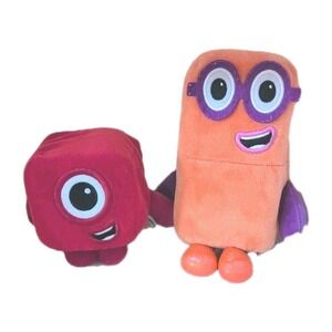 Hand2mind Number Blocks‎ #1 & #2 Plush Orange TV Series Cartoon Bundle